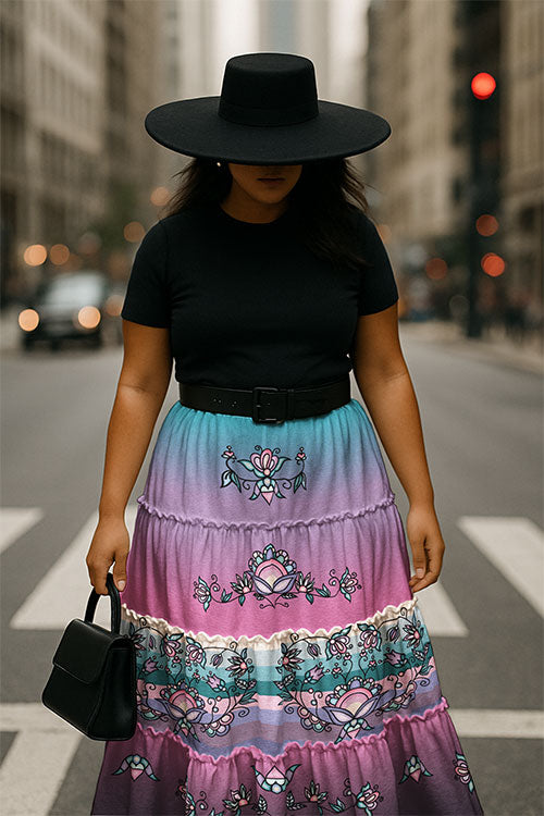 Silver Frostflower Three Tier Skirt