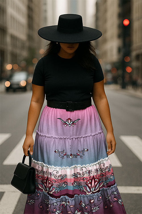Winter Roseblush Three Tier Skirt