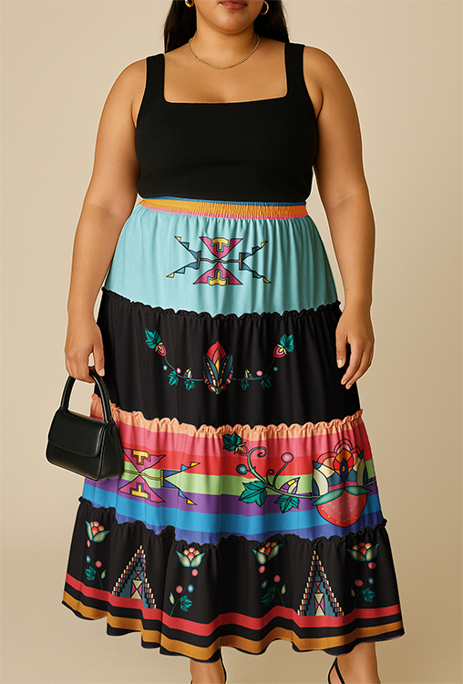 Heartberry Bloom Dark Three Tier Skirt
