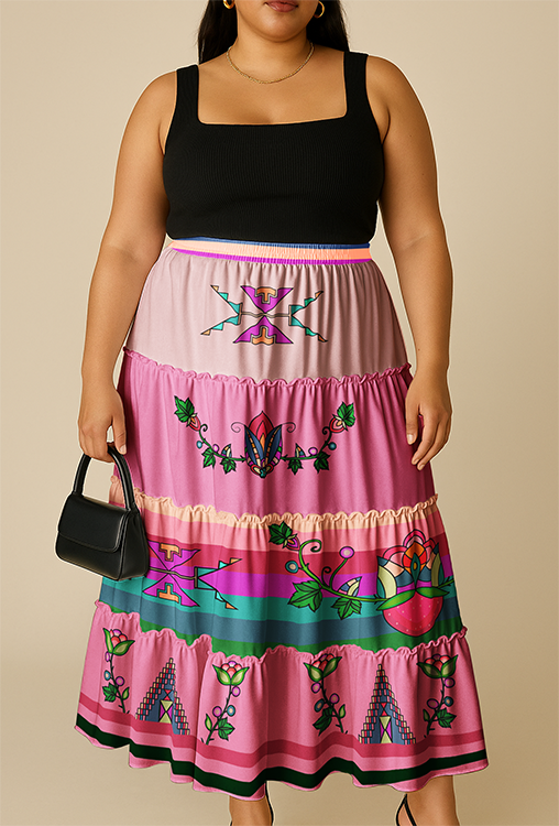 Heartberry Bloom Pink Three Tier Skirt