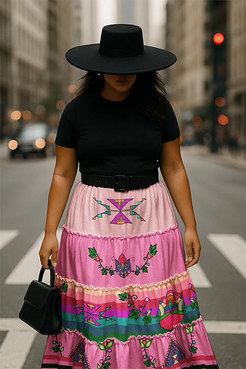 Heartberry Bloom Pink Three Tier Skirt