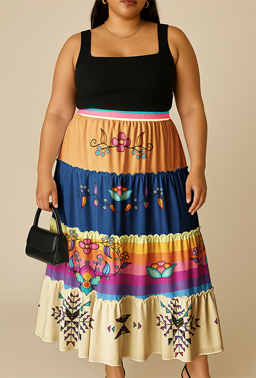 Starwoven Garden Bright Three Tier Skirt