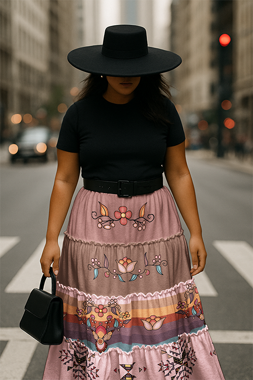 Starwoven Garden Earthy Three Tier Skirt