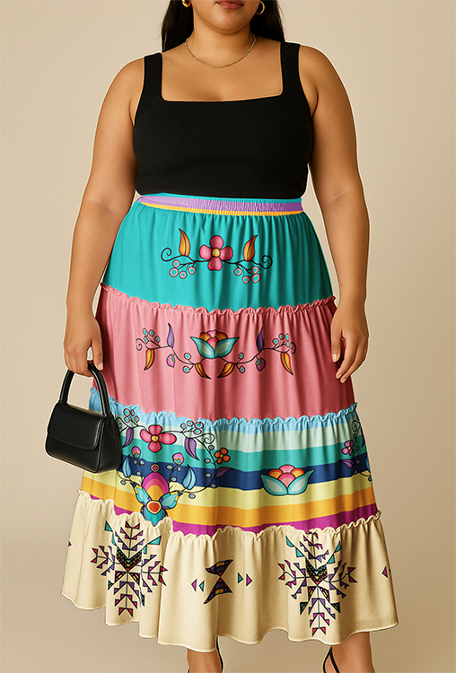 Starwoven Garden Pastel Three Tier Skirt