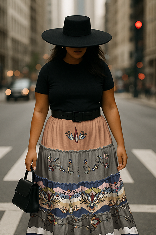 Thunder Mesa Petals Earthy Three Tier Skirt