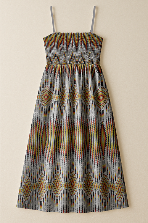 Fire Feather White Smock Top Dress