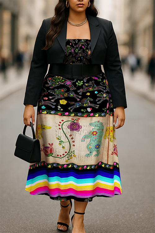Floral Ledger Bear Smock Top Dress