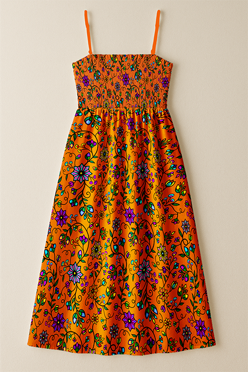 Prairie Paintbrush Orange Smock Top Dress