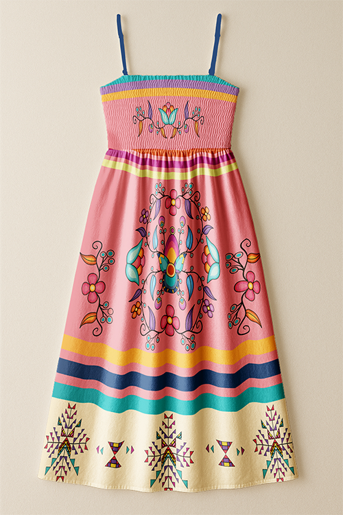Starwoven Garden Pink Smock Top Dress