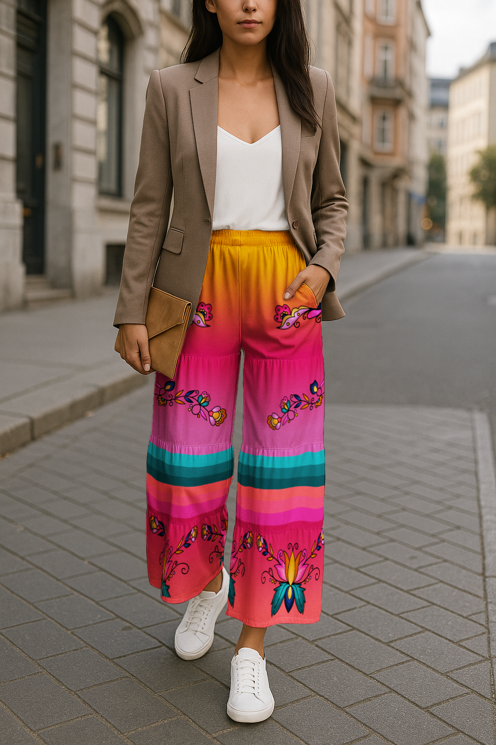 Copper Prairie Petals Three Tier Pants