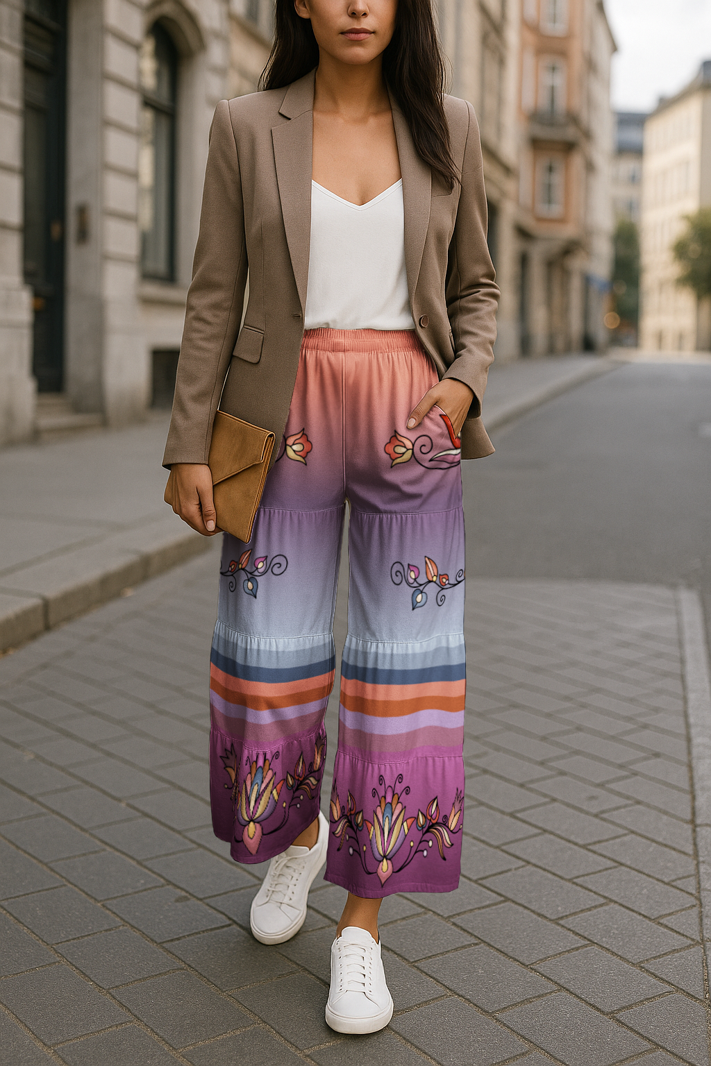 Ember Blossom Three Tier Pants