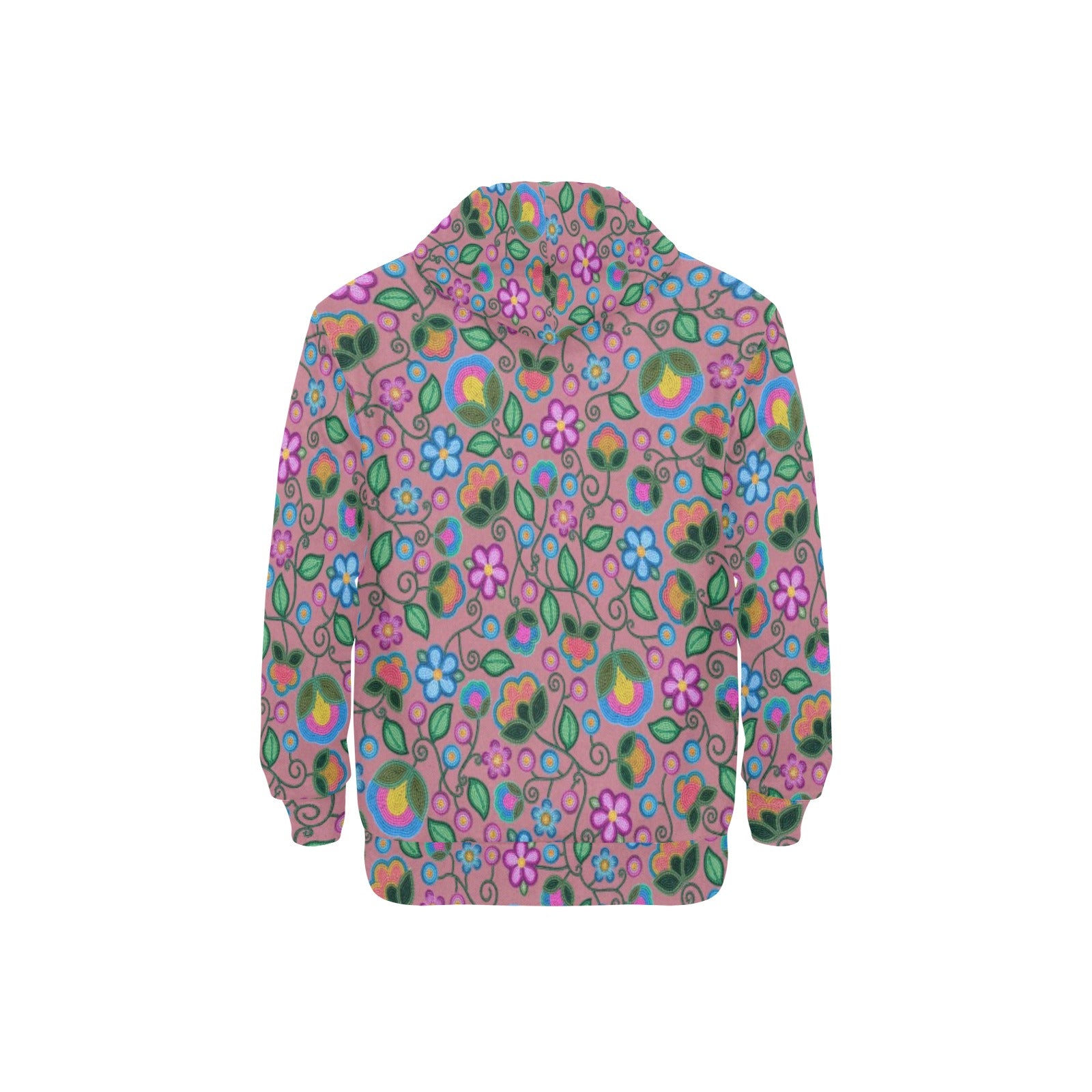 Turquoise Sunbeam Peach Men's Long Sleeve Fleece Hoodie