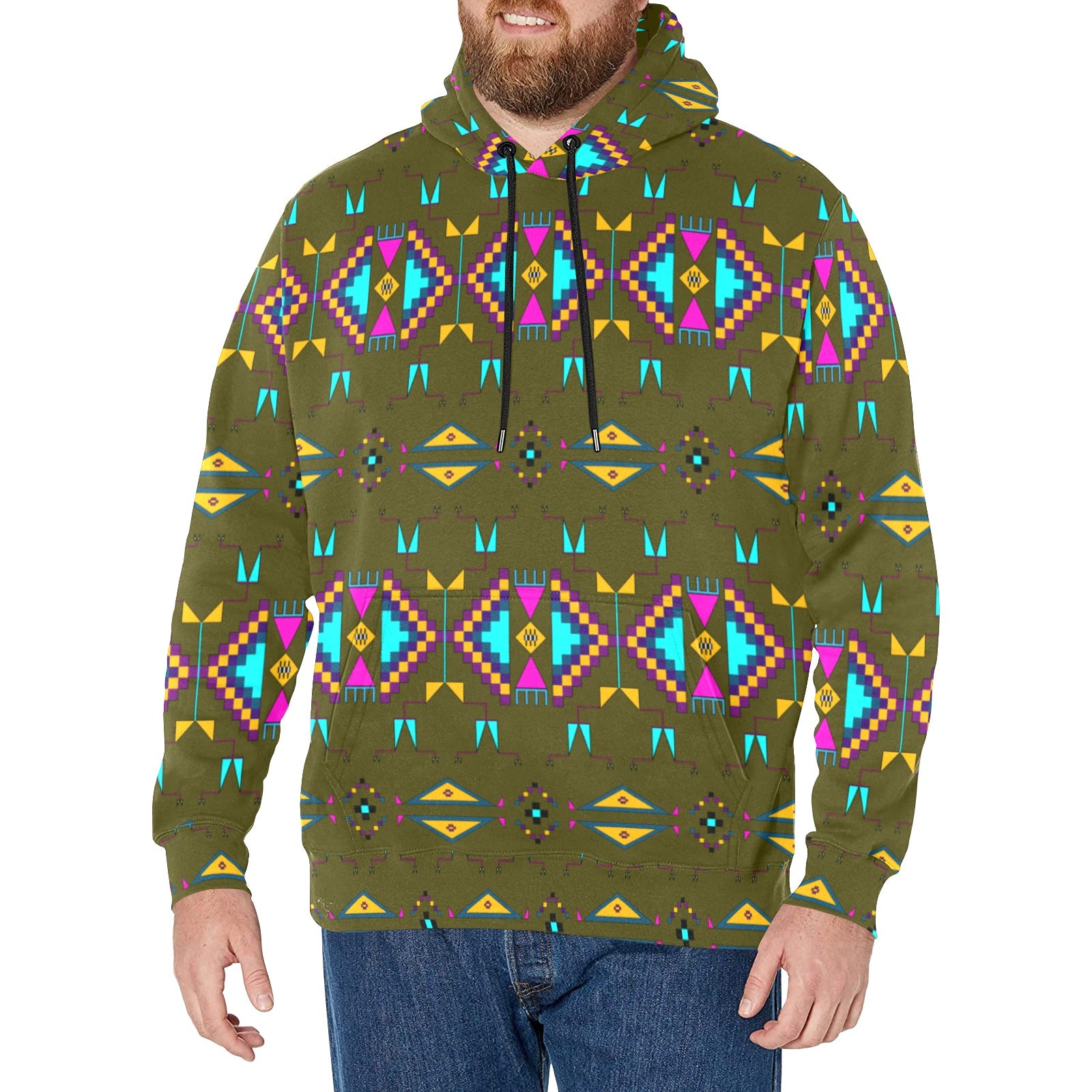 Rite of Passage Olive Men's Long Sleeve Fleece Hoodie