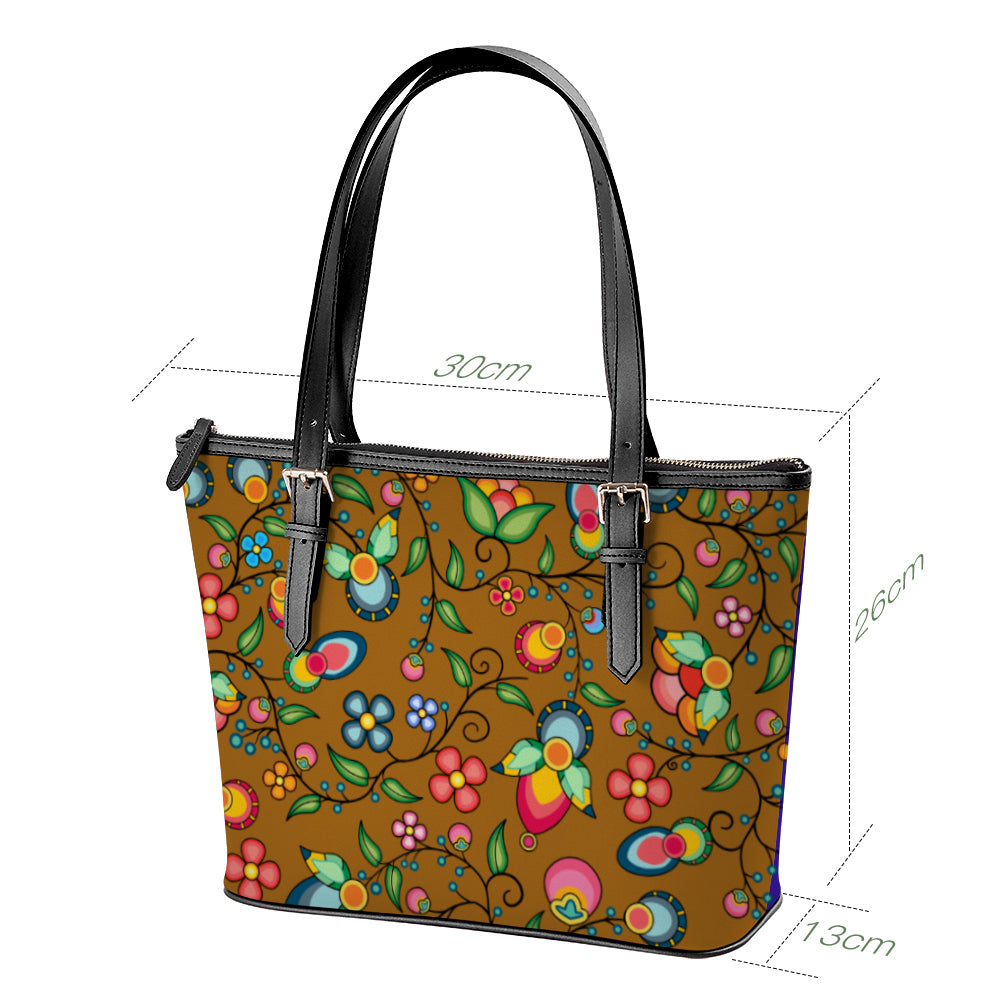 Floral Bounty Fall Leaves Large Tote Shoulder Bag