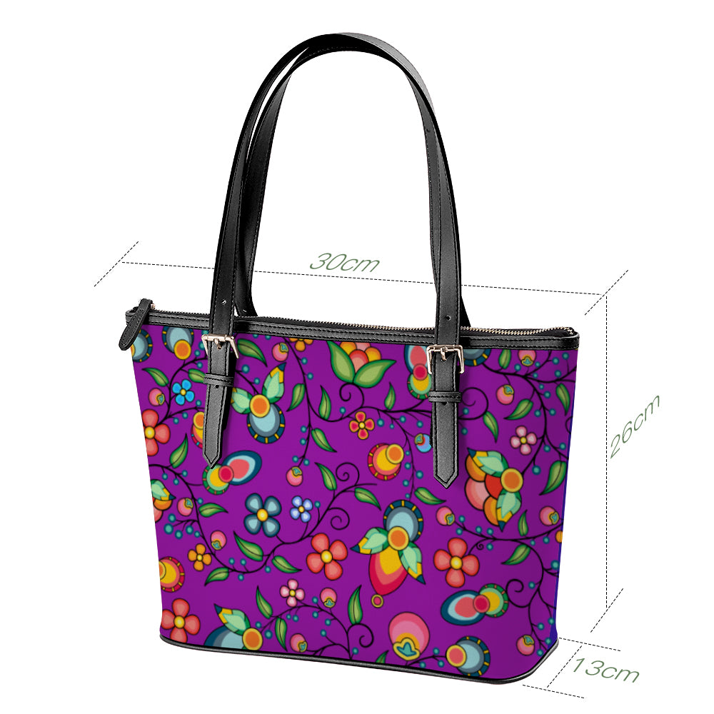 Floral Bounty Purple Large Tote Shoulder Bag