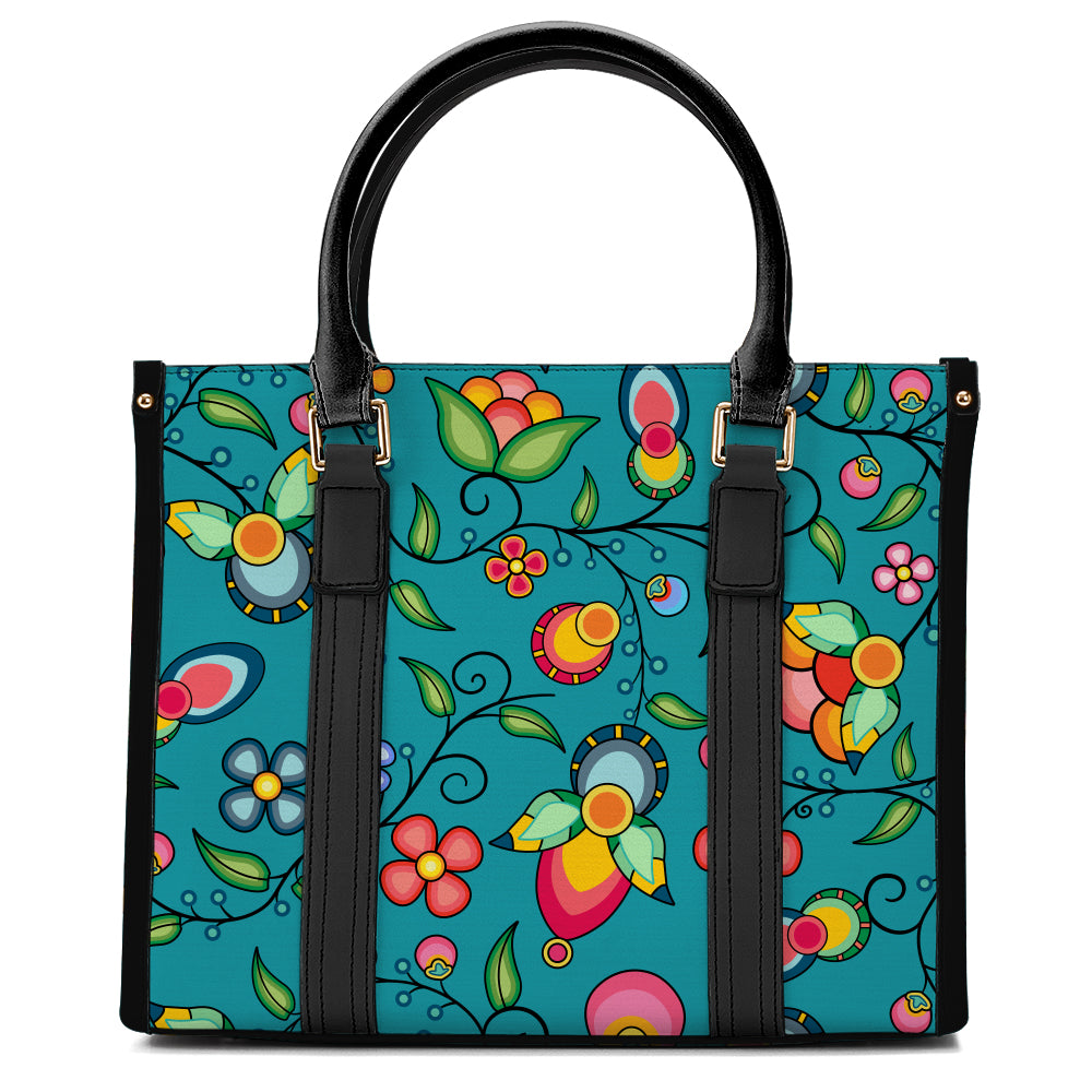 Floral Bounty Teal Hand or Shoulder Bag