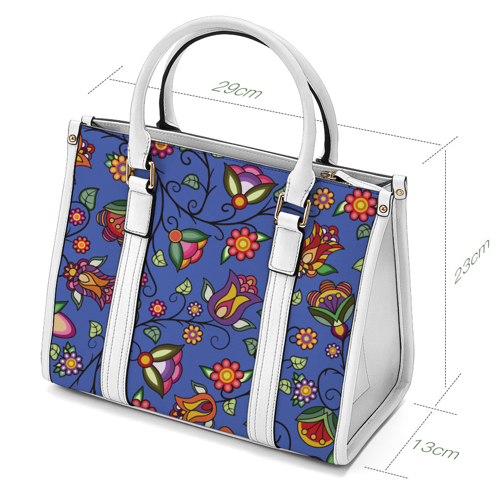 Heartbeat Petals Blue Hand or Shoulder Bag