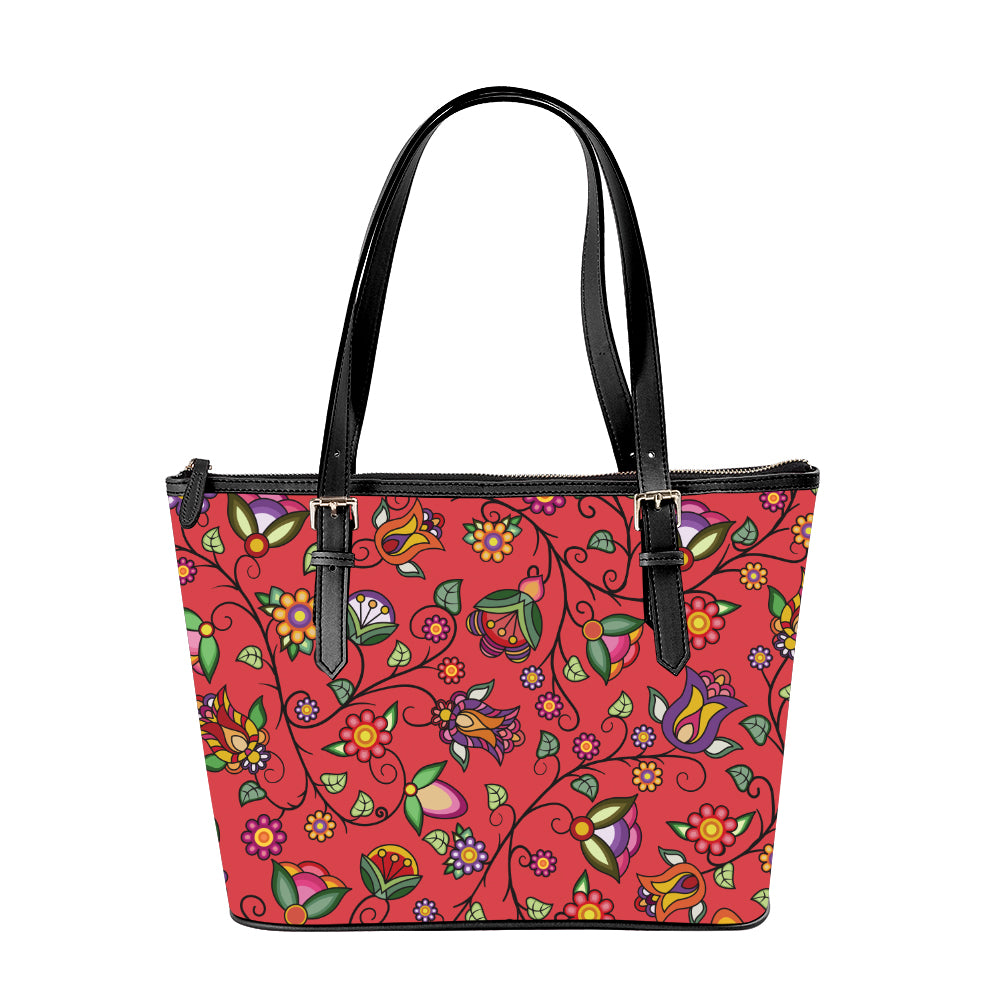 Heartbeat Petals Red Large Tote Shoulder Bag