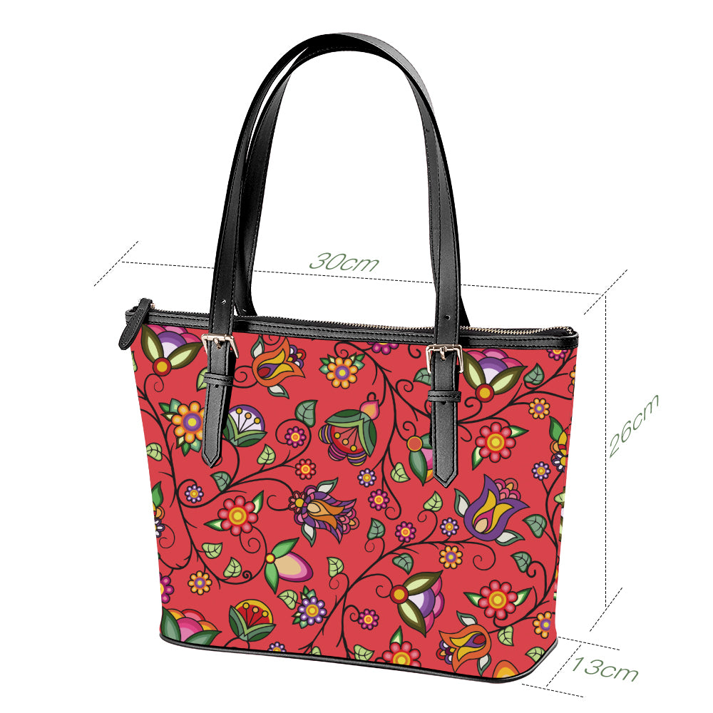 Heartbeat Petals Red Large Tote Shoulder Bag