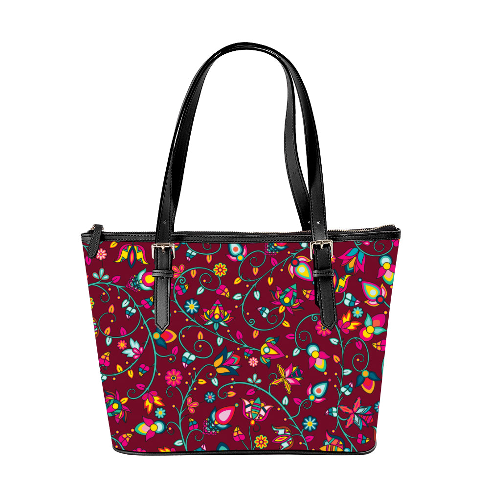 Thorny Path Cranberry Large Tote Shoulder Bag