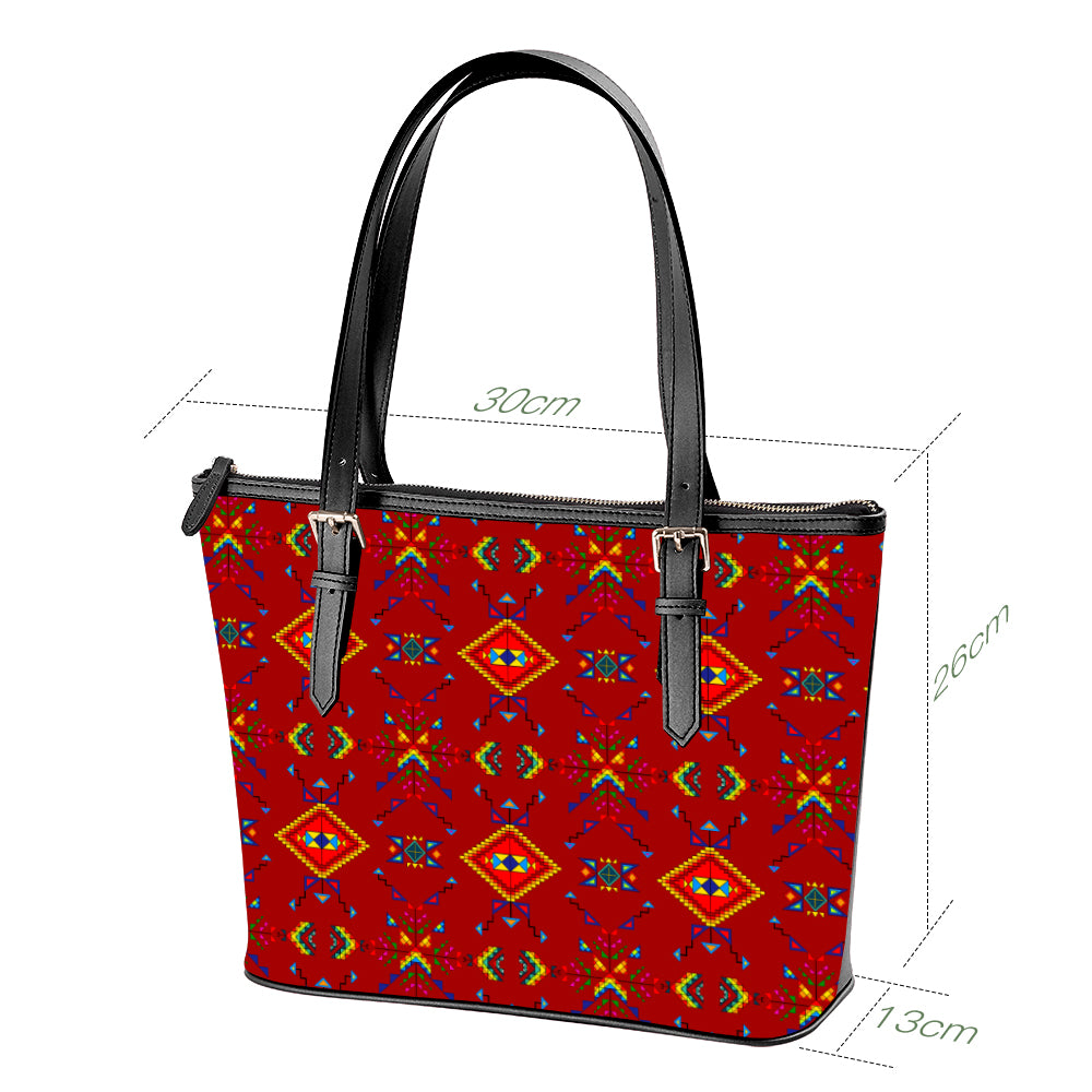 Buffalo Jump Red Large Tote Shoulder Bag