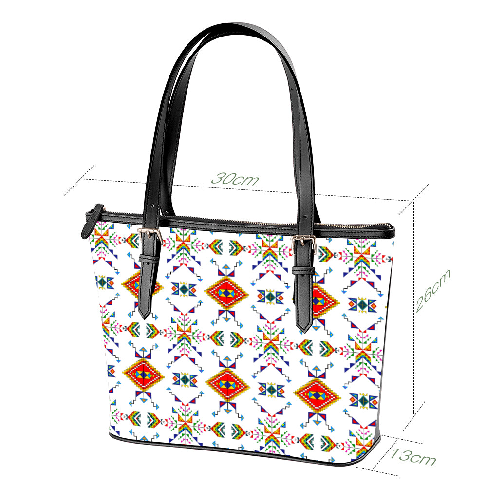 Buffalo Jump White Large Tote Shoulder Bag