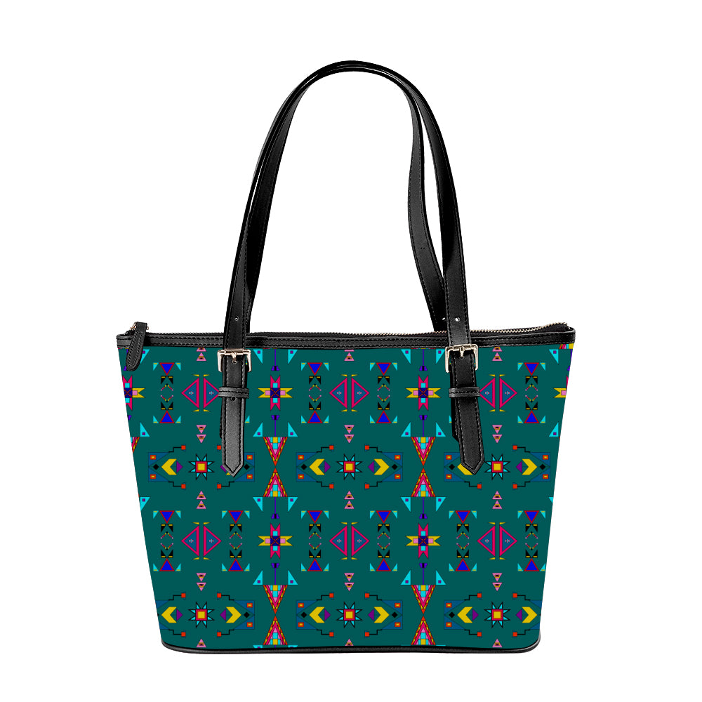 Enemy Territory Teal Large Tote Shoulder Bag