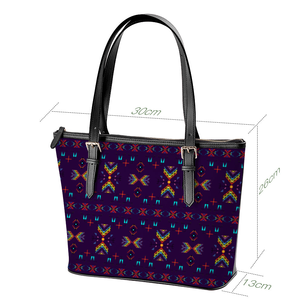 Rainy Chief Rainbow Dark Purple Large Tote Shoulder Bag