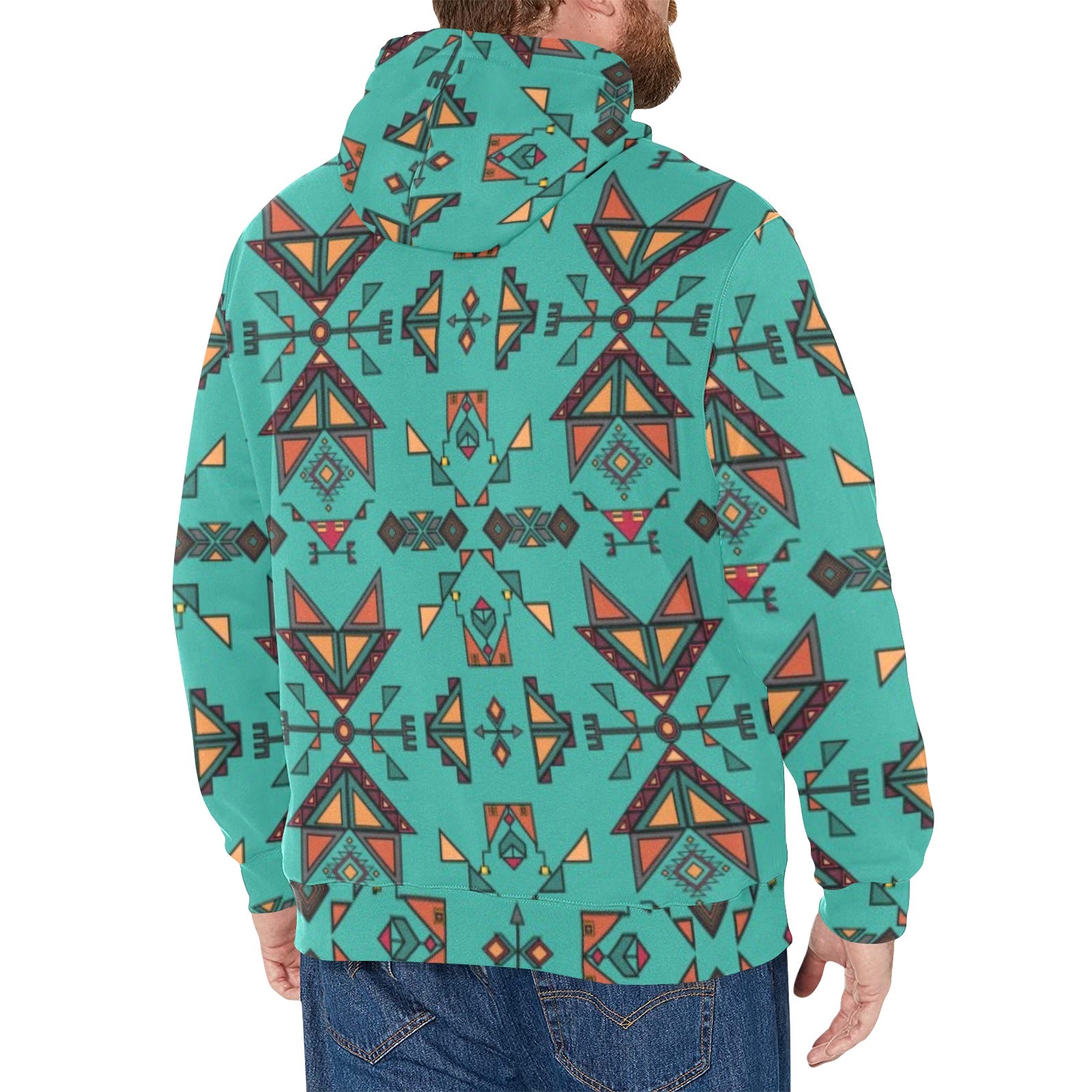 Arrow dawn Turquoise Men's Long Sleeve Fleece Hoodie
