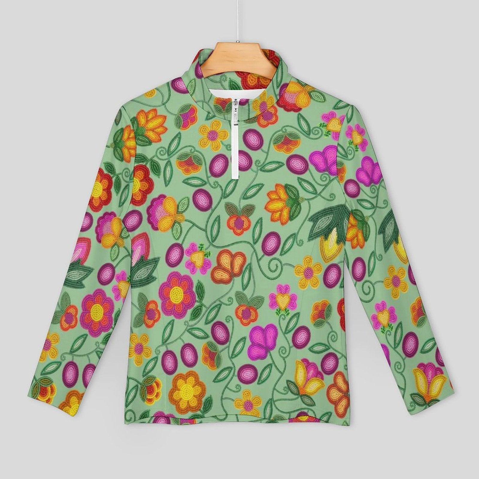 Boreal Bounty Green Long Sleeve Yoga Shirt