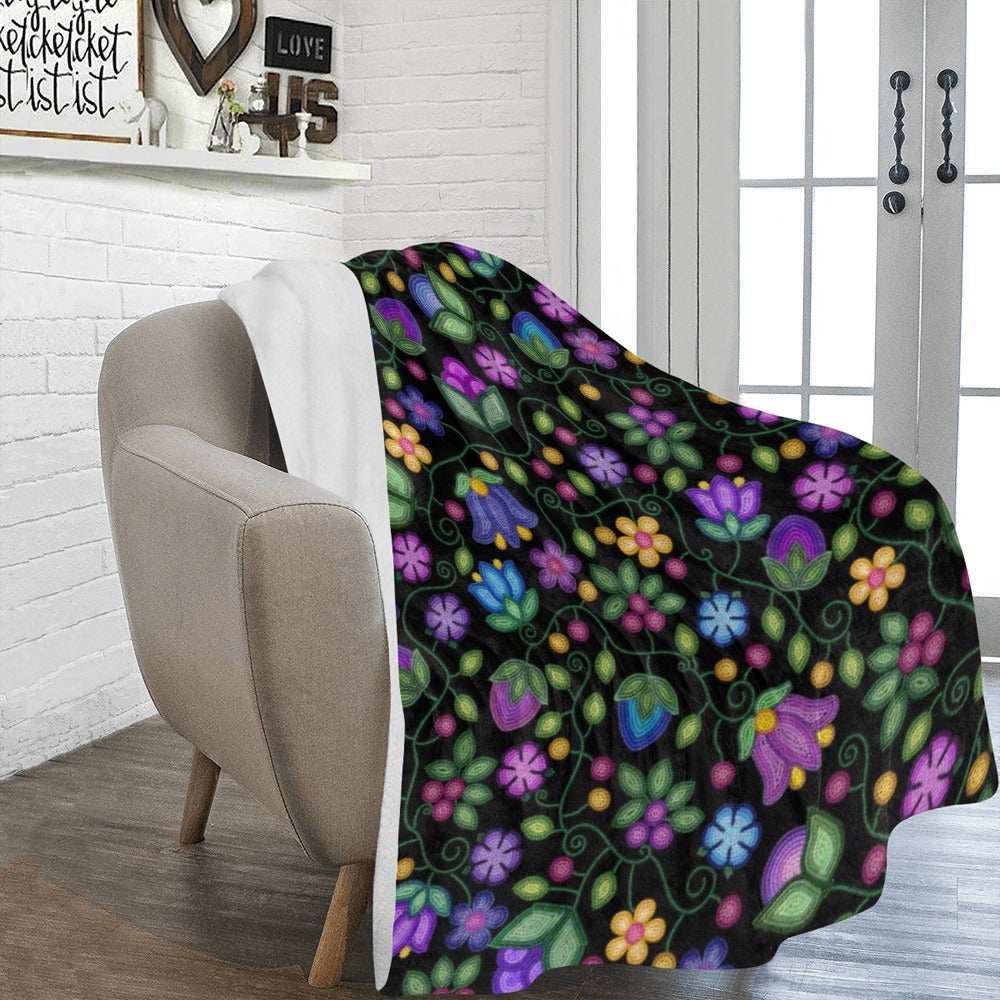 Bloom Uplift Black Ultra-Soft Micro Fleece Blanket 60"x80"