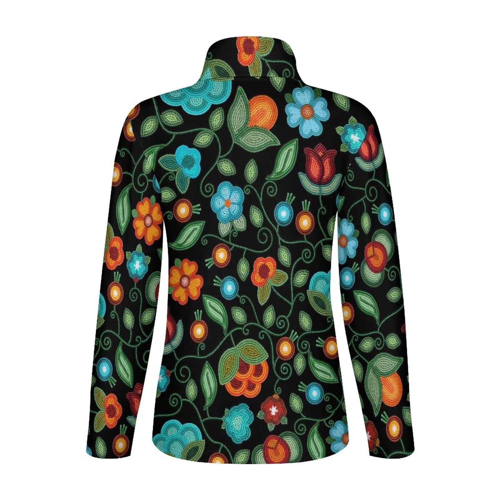 Prairie Fire Petals Black Long Sleeve Yoga Shirt