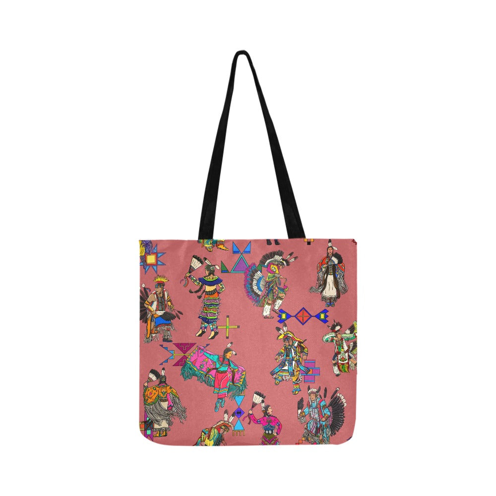 Grand Entry Dancers Terra Cotta Reusable Shopping Bag (Two sides)