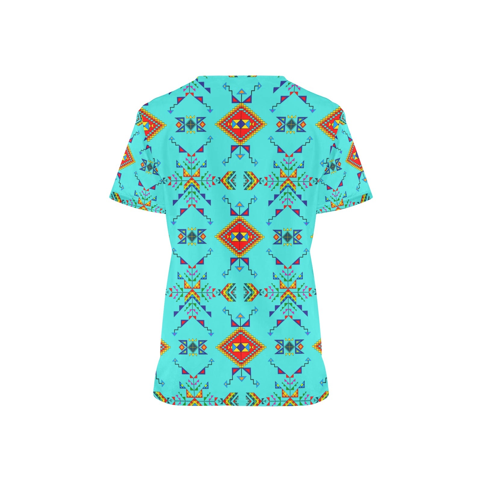 Buffalo Jump Turquoise Scrub Top