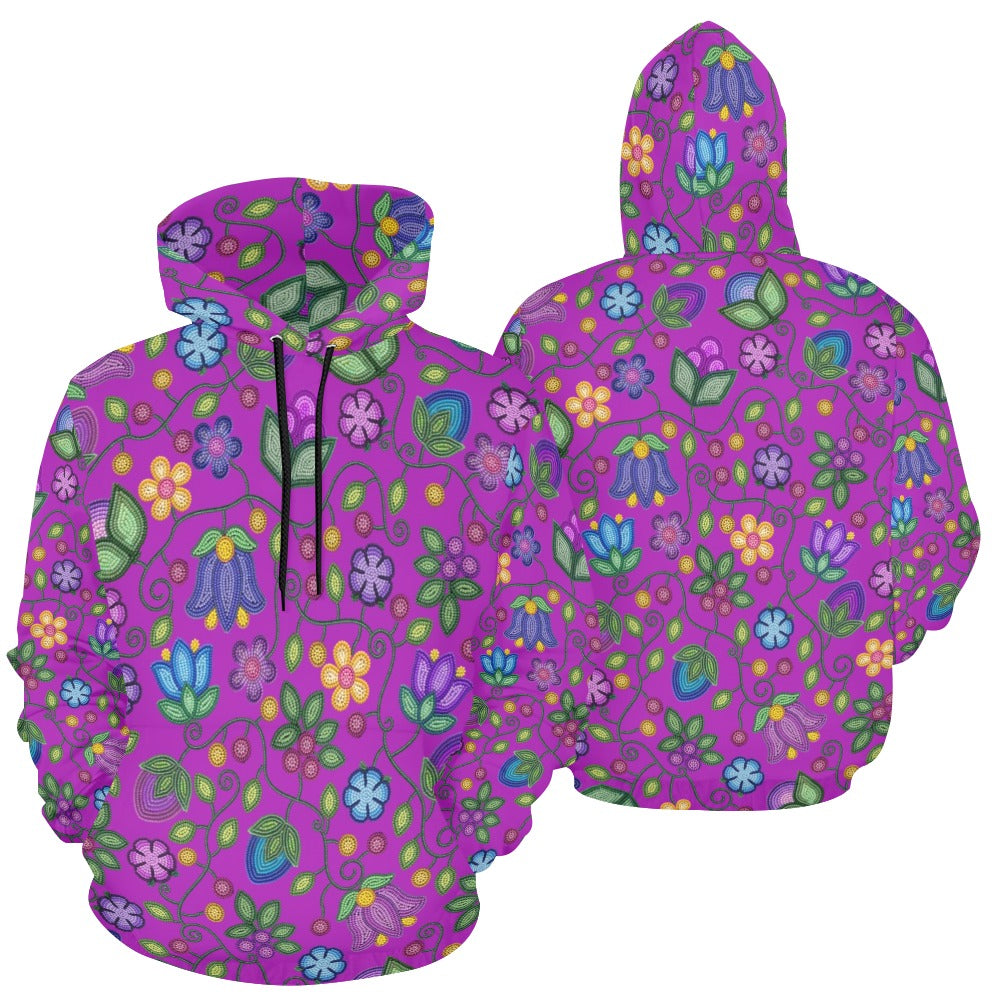 Bloom Uplift Purple All Over Print Hoodie for Women (USA Size)