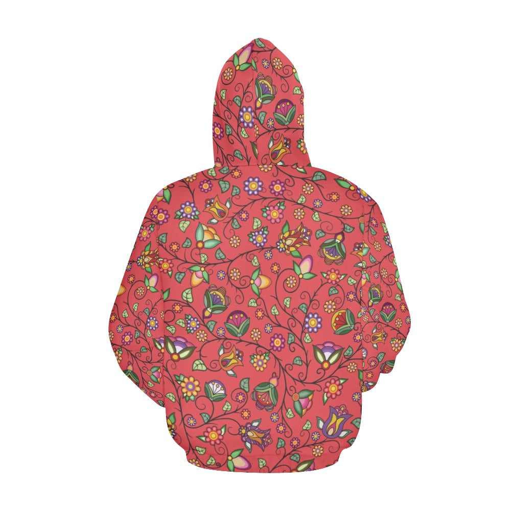 Heartbeat Petals Red Hoodie for Women (USA Size)