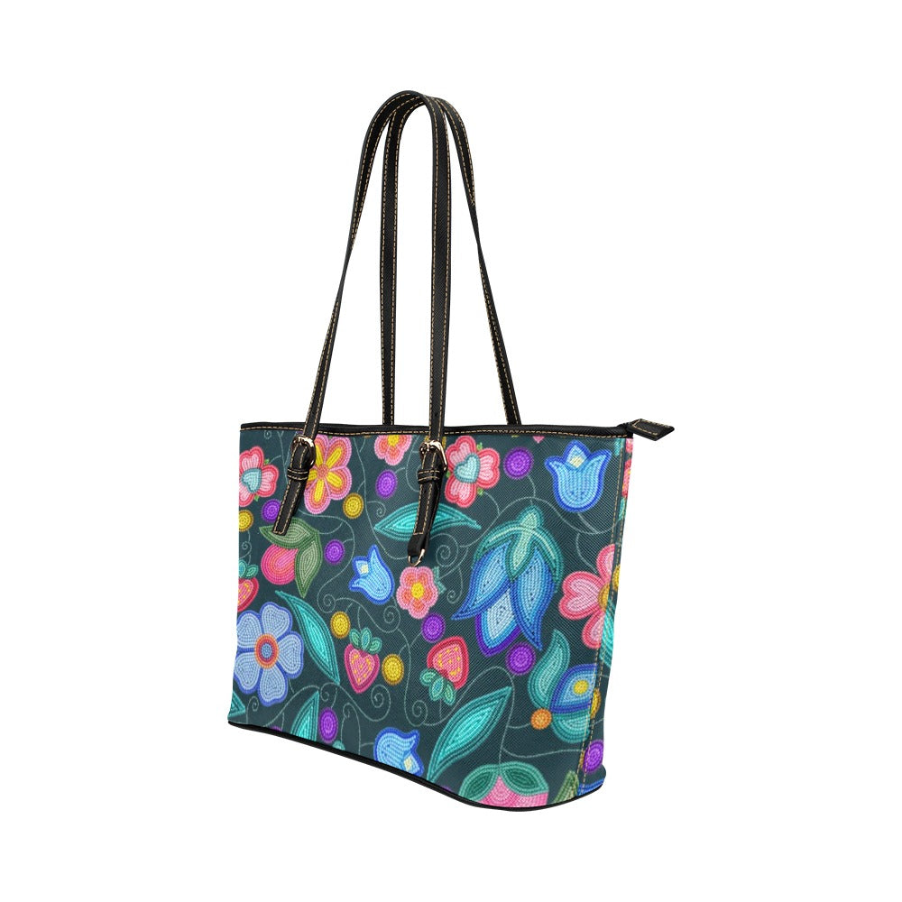 Sweet Offering Dark Teal Leather Tote Bag/Large