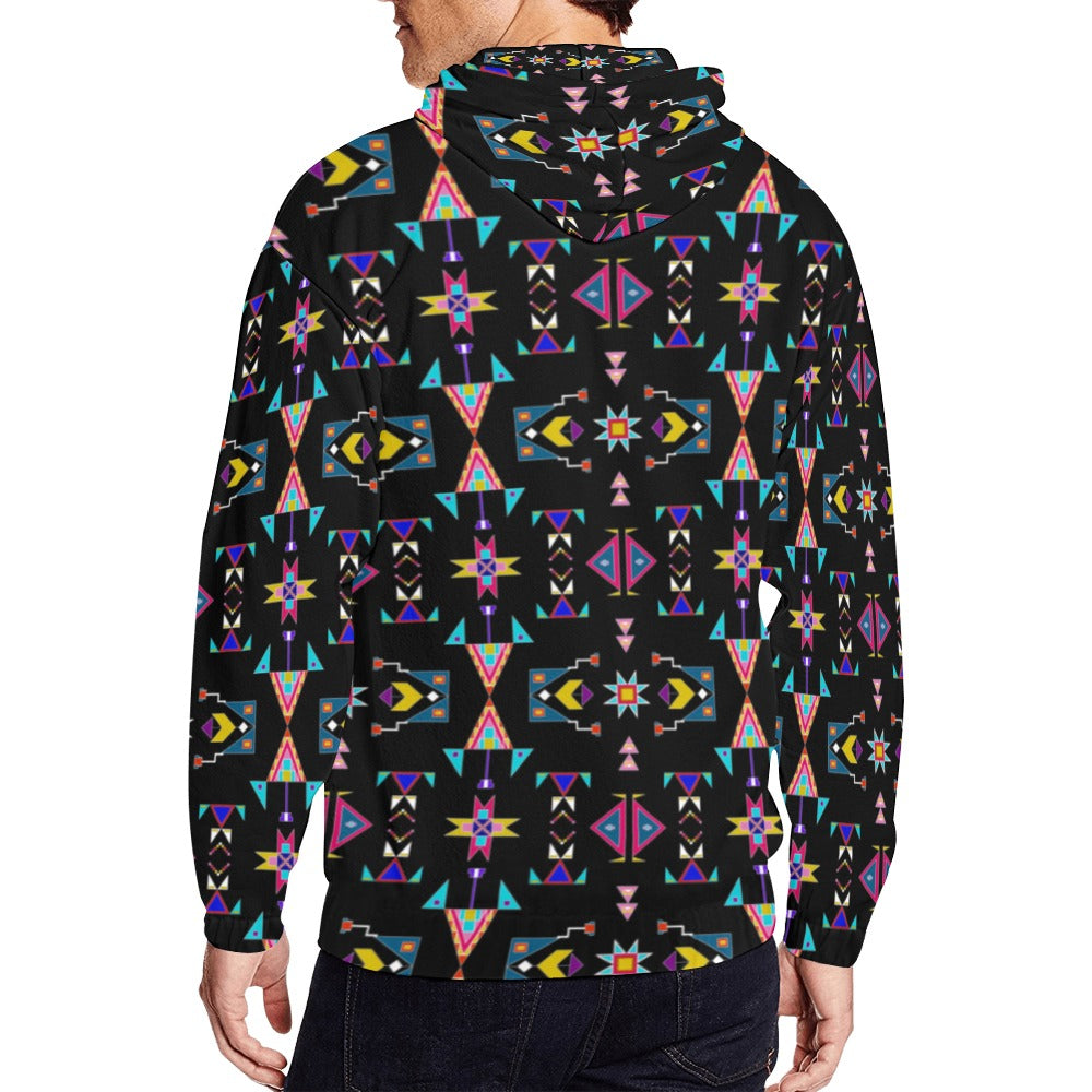 Enemy Territory Black Men's Zipper Hoodie