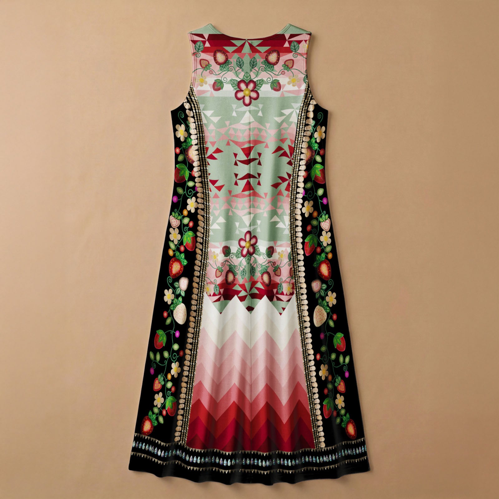 Sacred Strawberry Sage 1 Women's Sleeveless Long Dress