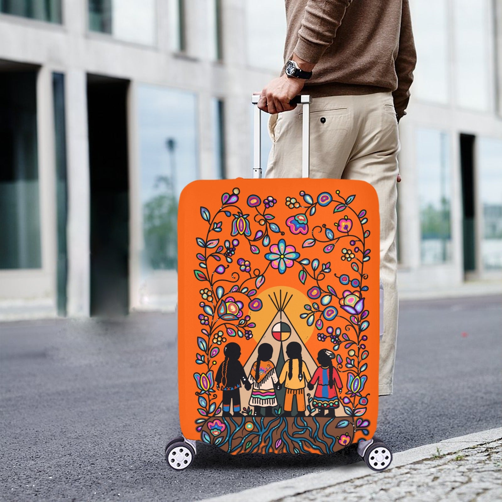 Rooted in Culture Luggage Cover/Extra Large 28"-30"