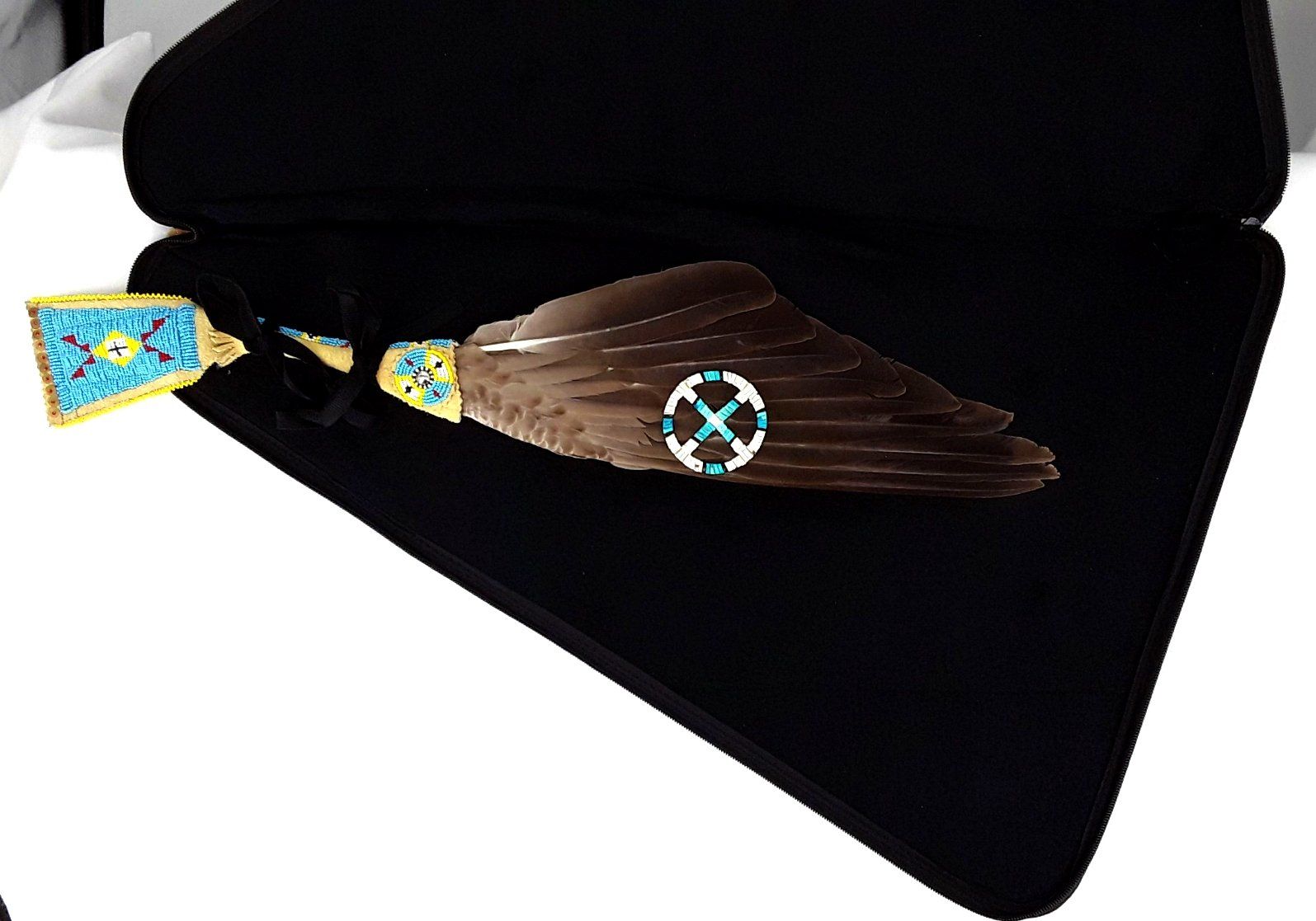 27 Inch Fan Case - Grandmother's Stories Turquoise