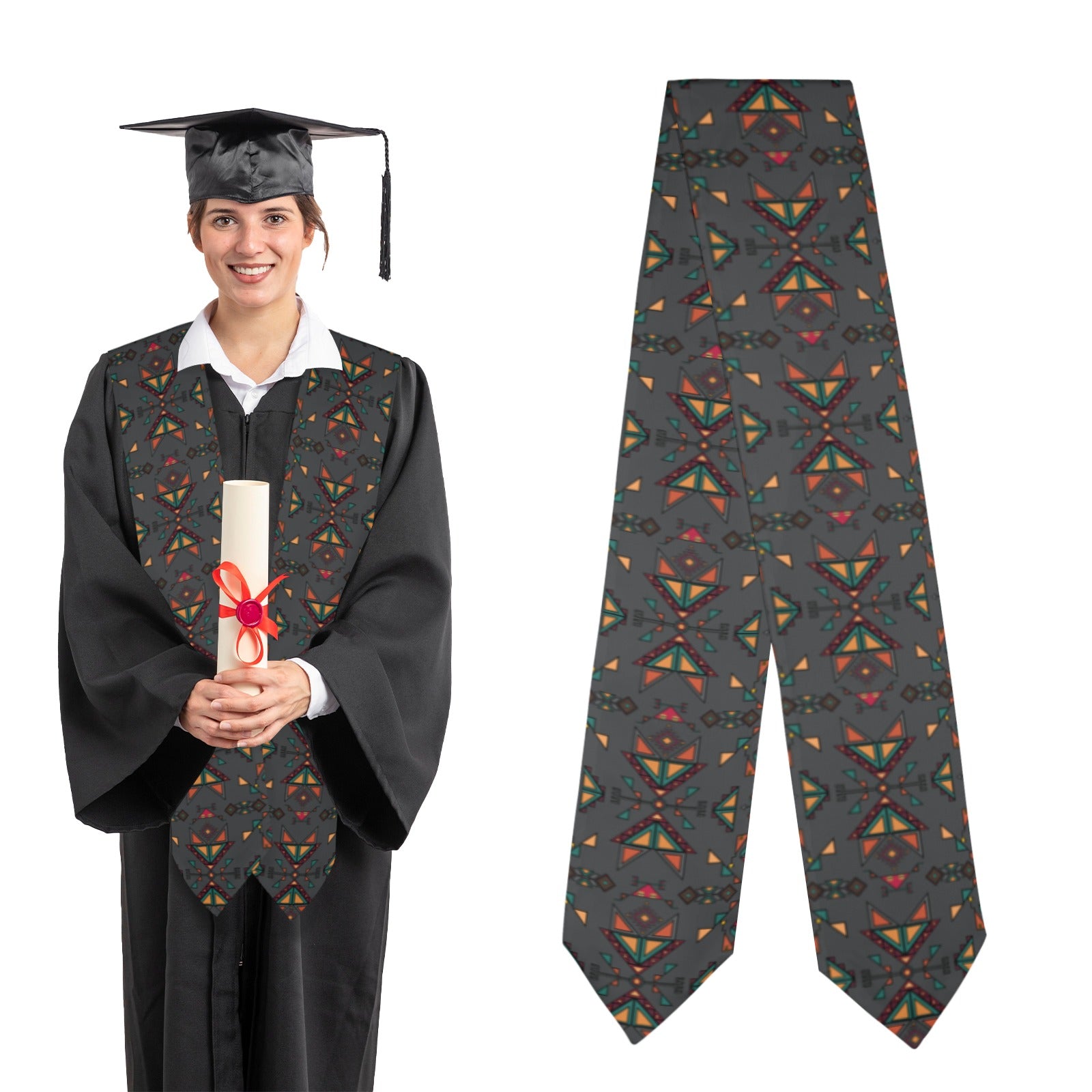 Arrow Dawn Gray Graduation Stole