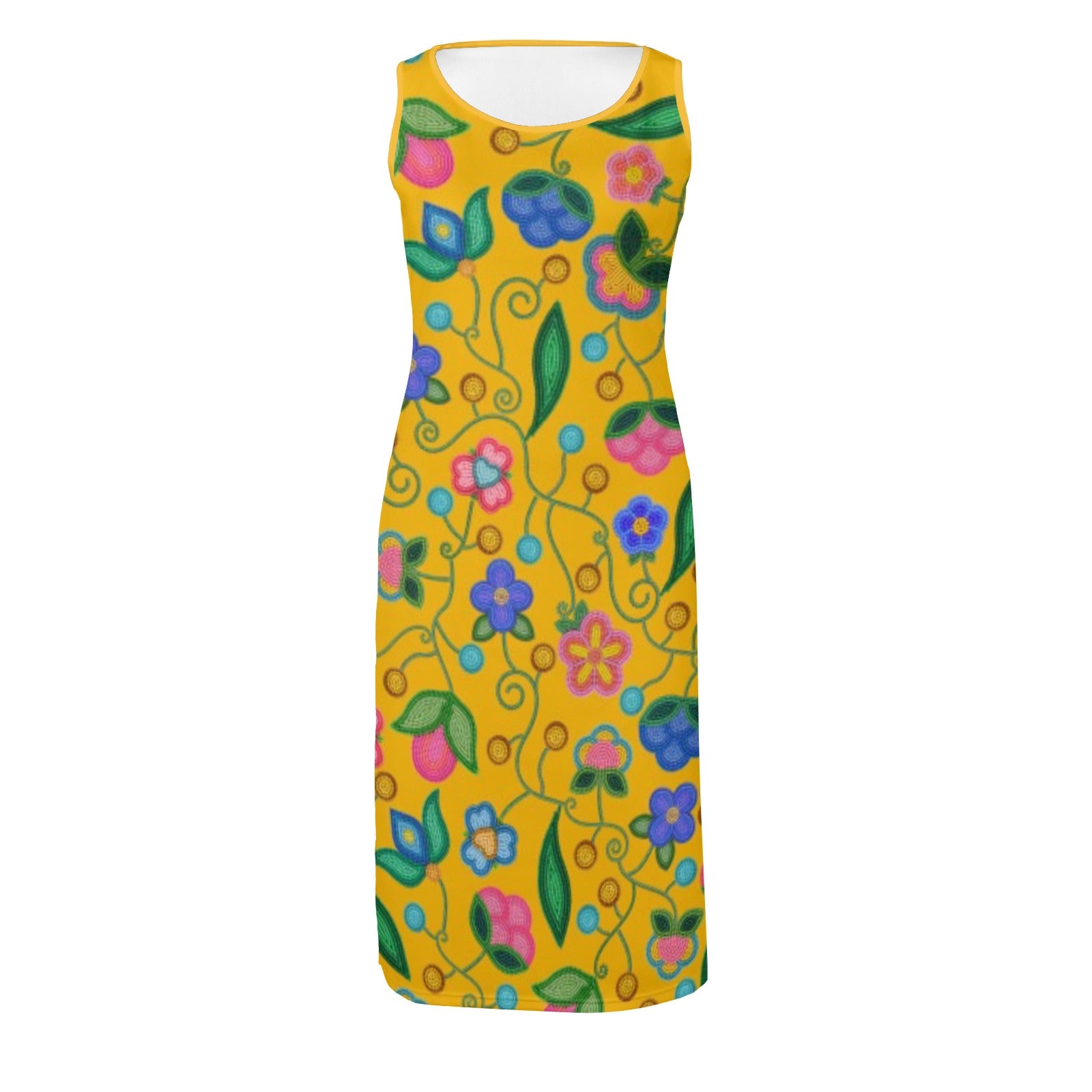 Skyberry Serenade Yellow Phaedra Sleeveless Open Fork Long Dress