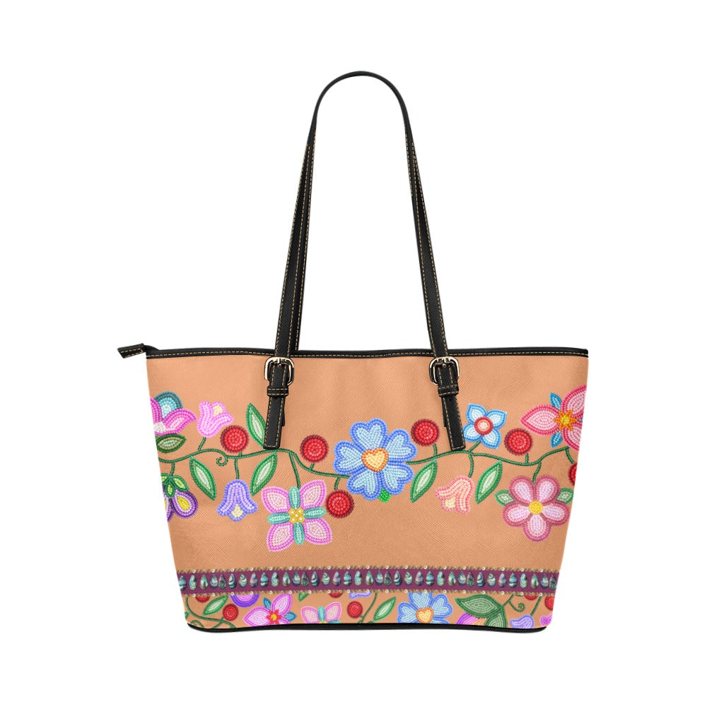 Petal Harmony Leather Tote Bag/Large