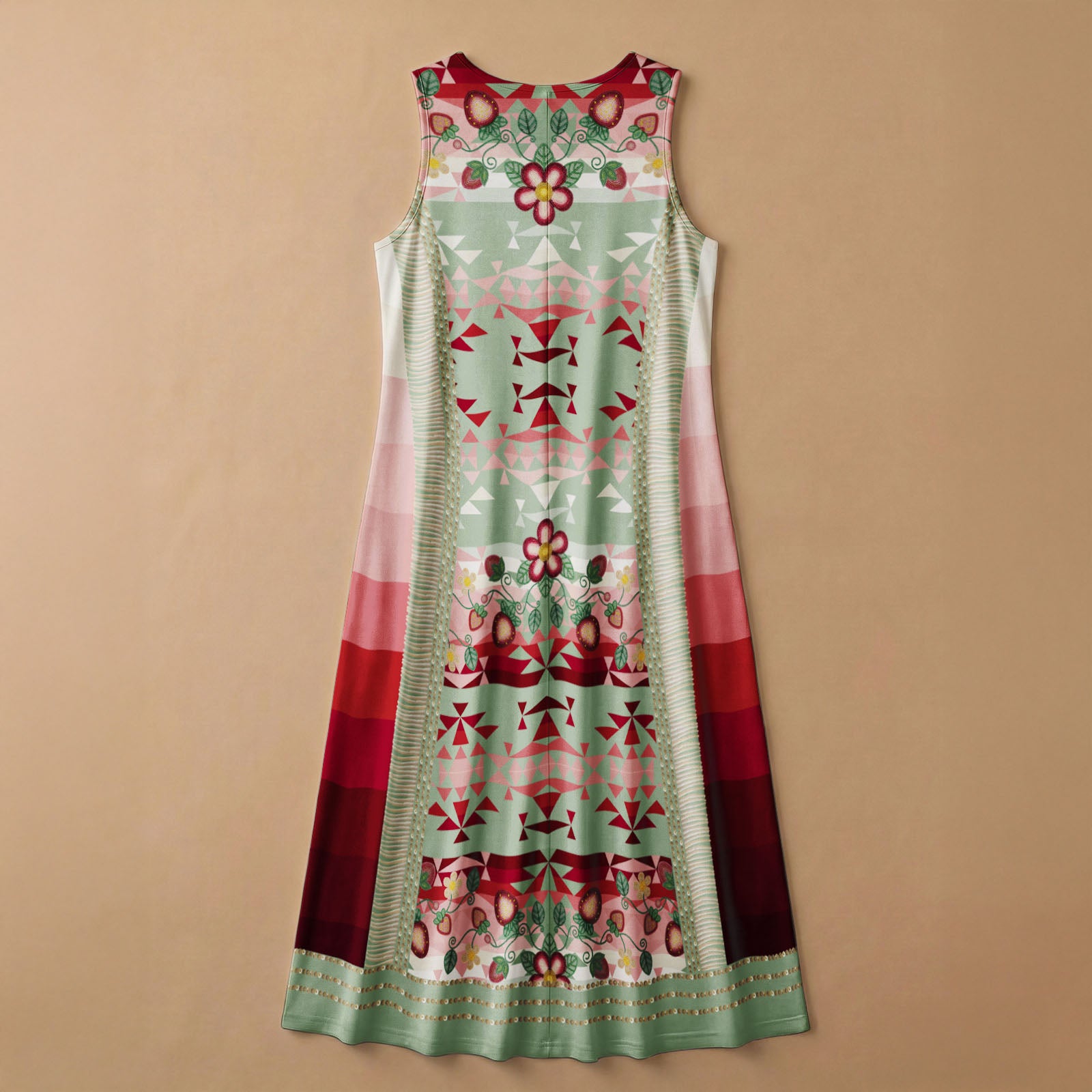 Sacred Strawberry Sage 2 Women's Sleeveless Long Dress