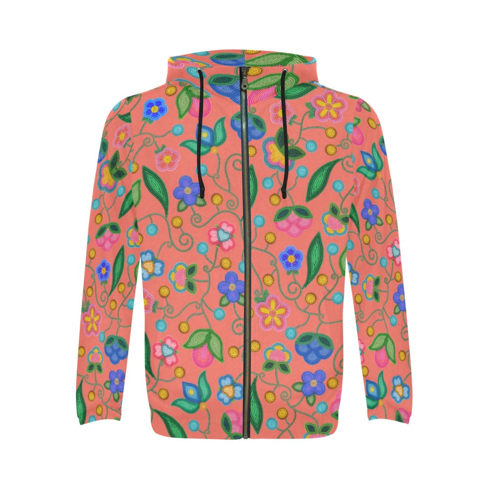 Skyberry Serenade Peach Men's Zipper Hoodie