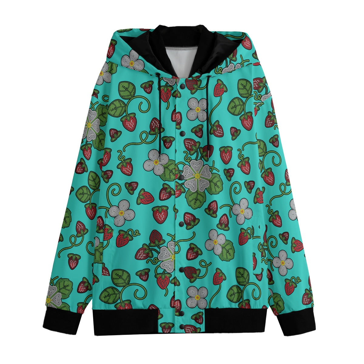 Strawberry Dreams Turquoise Men's Varsity Jacket