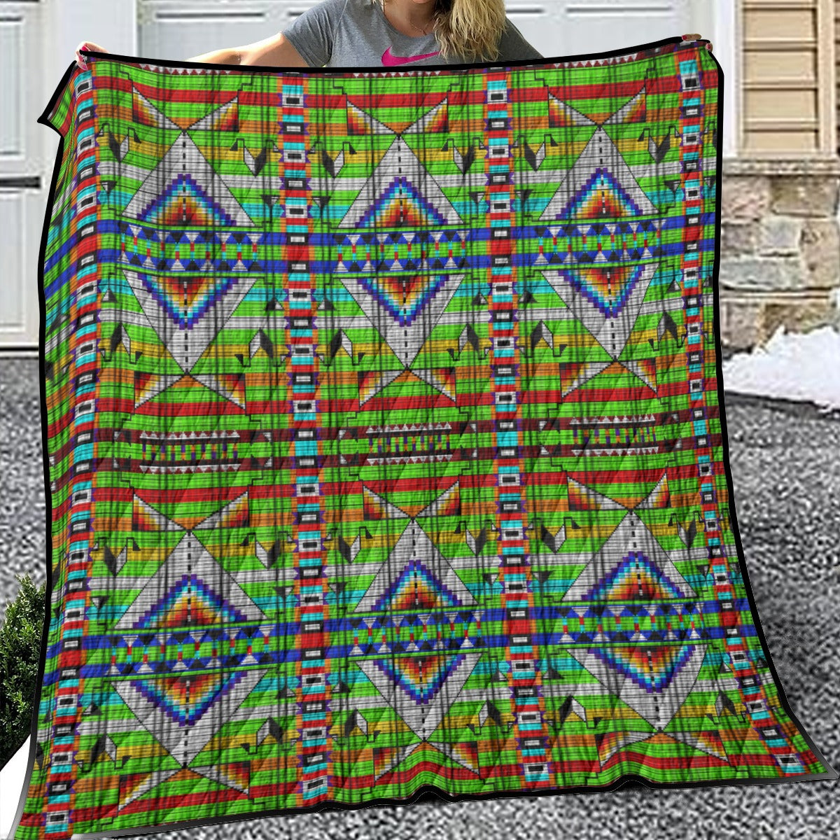 Medicine Blessing Lime Green Lightweight & Breathable Quilt With Edge-wrapping Strips