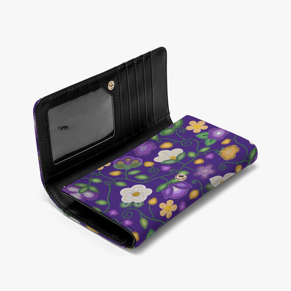 Midnight Moss Bloom Aubergine Foldable Wallet