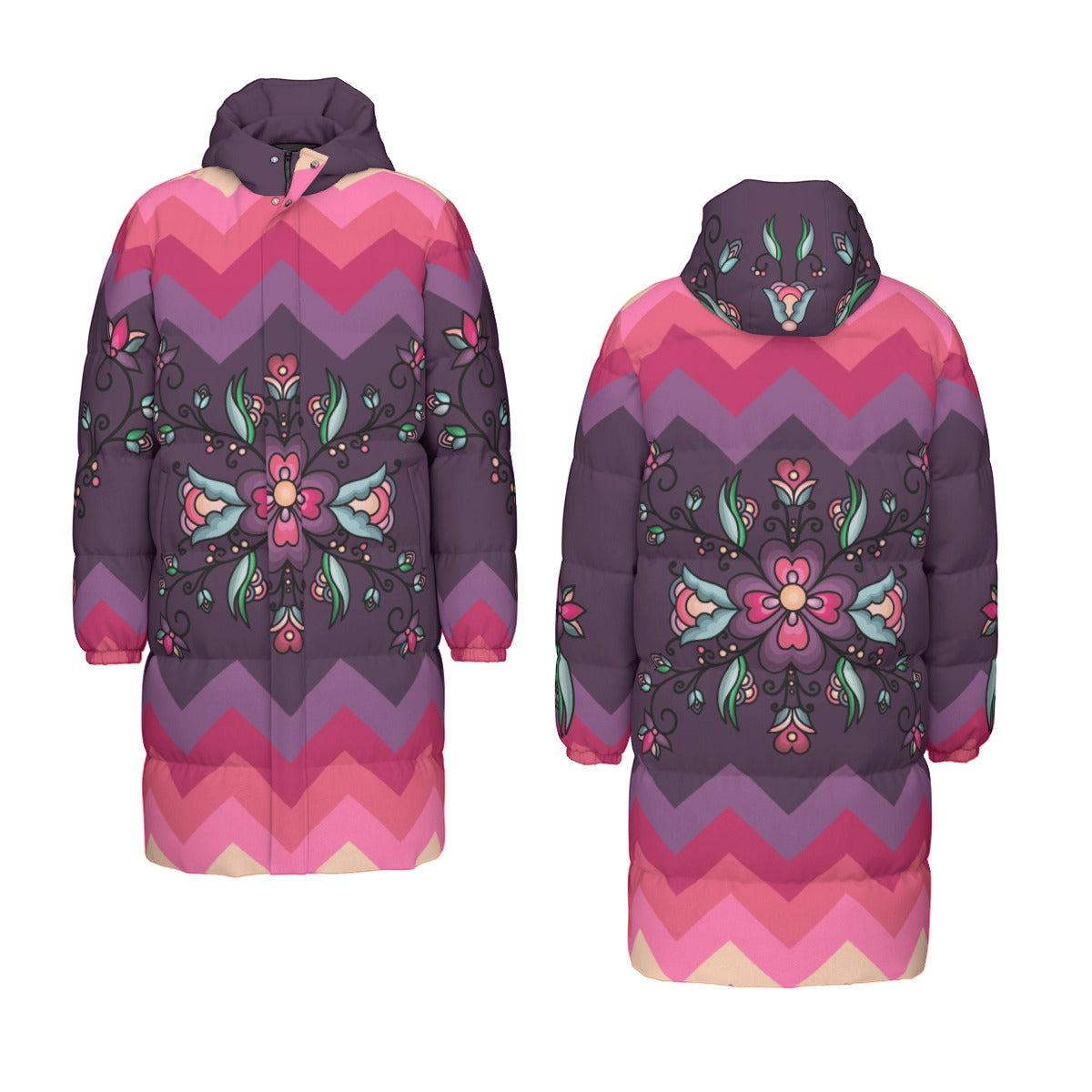 Amber Evening Garland Unisex Long Down Jacket